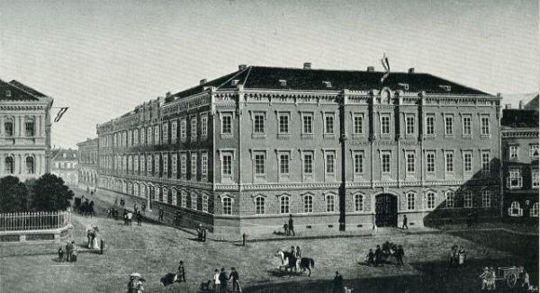 A soproni állami Széchenyi István reáliskola épülete Hauser Károly tanár festménye után – 1896