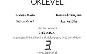Bionika Akadályverseny | Soproni Széchenyi István Gimnázium