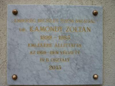 dr. Kamondy Zoltán emléktábla | Soproni Széchenyi István Gimnázium